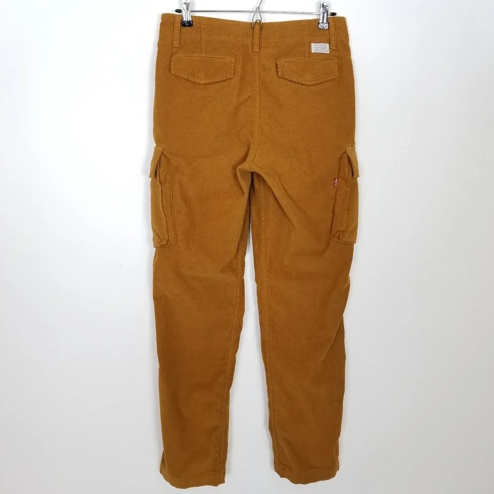 Levis Men XX Cargo Corduroy Cargo Pants Sz 29 x 32 Taper Orange‎ Streetwear Y2K